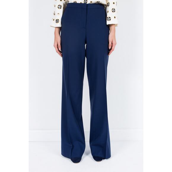 Diane Von Furstenberg Wide Leg Navy Blue Trousers Size 6 - Picture 1 of 6